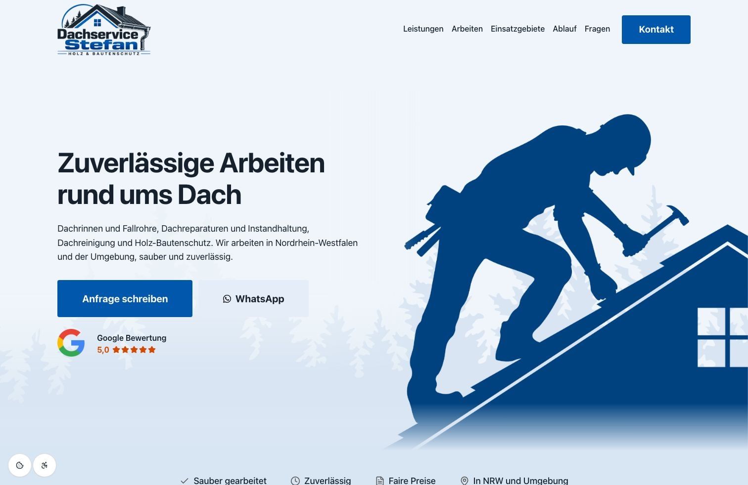 Startseite von Dachservice Stefan Stoica, gebaut mit dem WebseitenKit.